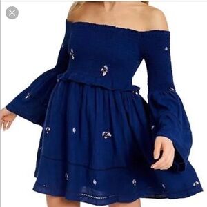 Navy Blue Off-Shoulder Dress Women’s- Free People